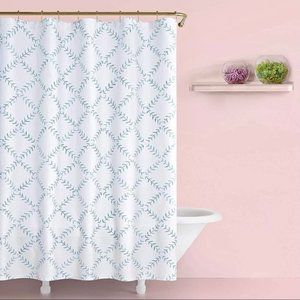 KATE SPADE SHOWER CURTAIN FERN TRELLIS White Blue